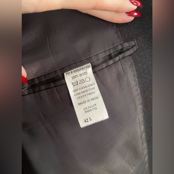 Calvin Klein Gray Extreme Slim Fit Wool Plaid Sport Jacket Blazer - Picture 8 of 11